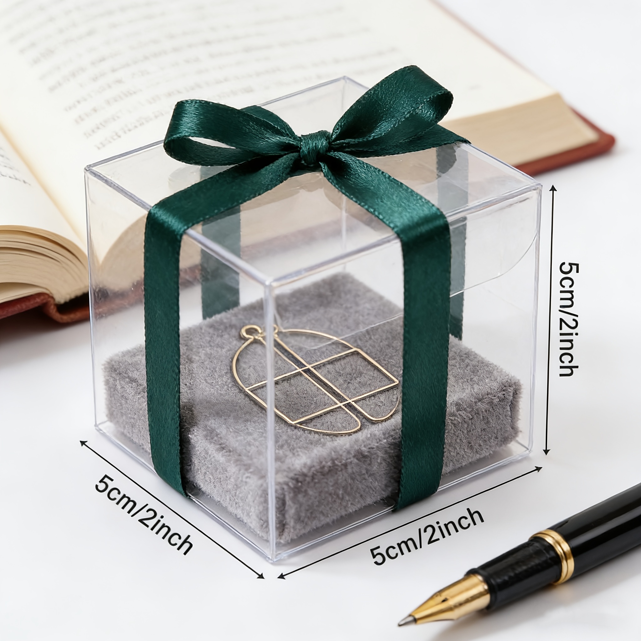 Transparent Packaging Boxes for Jewelry Gift, 5.08cm